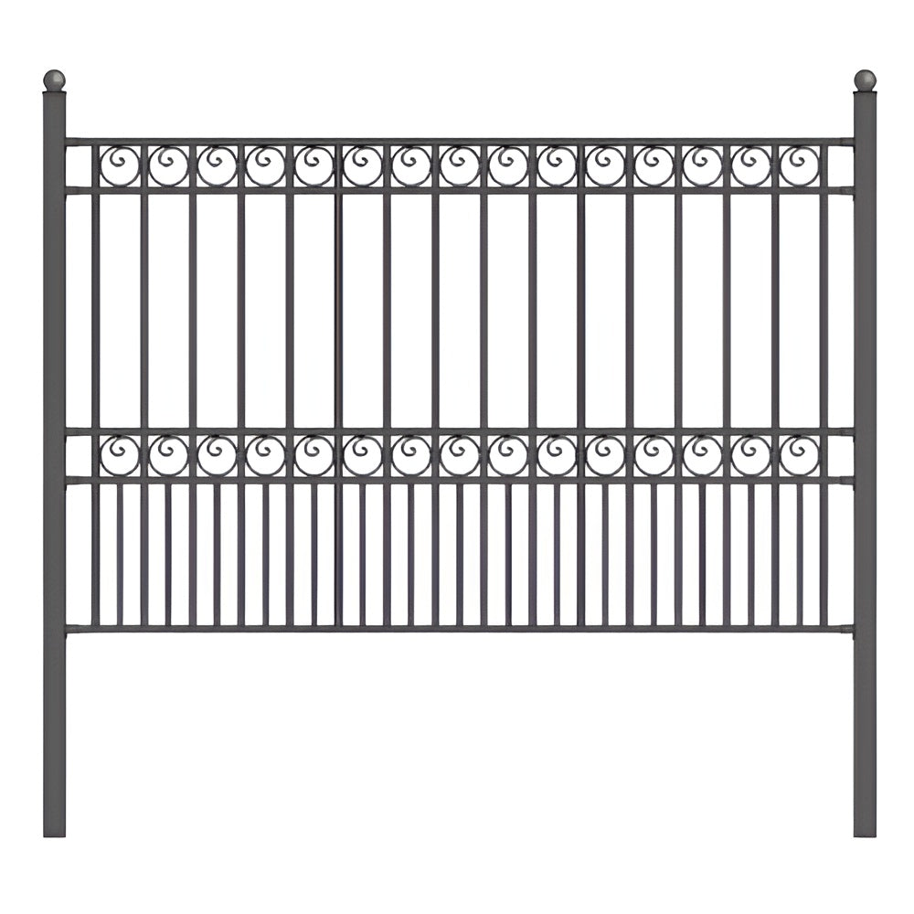 Aleko Steel Fence Paris Style 8 x 5 Ft - FENCEPAR-AP