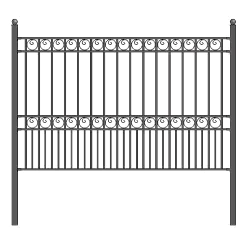 Aleko Steel Fence Paris Style 8 x 5 Ft - FENCEPAR-AP