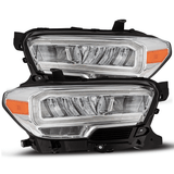 Alpharex Trd Reflector Style Led Headlights Chrome 2023-2016 Toyota Tacoma AHL-TT16-L-SA-LB-1