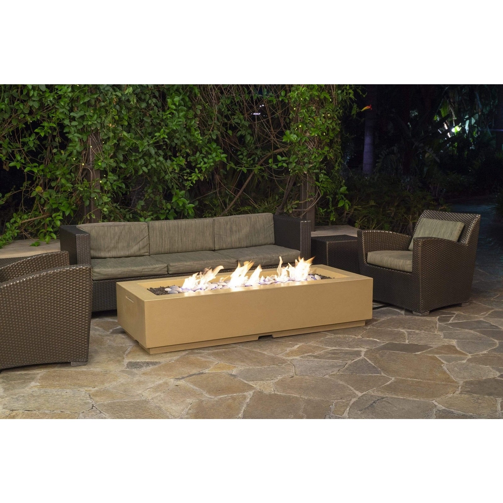 American Fyre Designs Louvre Long Rectangle Fire Pit - 689-WA-11-M7NC