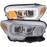 Anzo Chrome Plank Style Project Headlights - 2023-2016 Toyota Tacoma Sr/sr5 Models - 111378