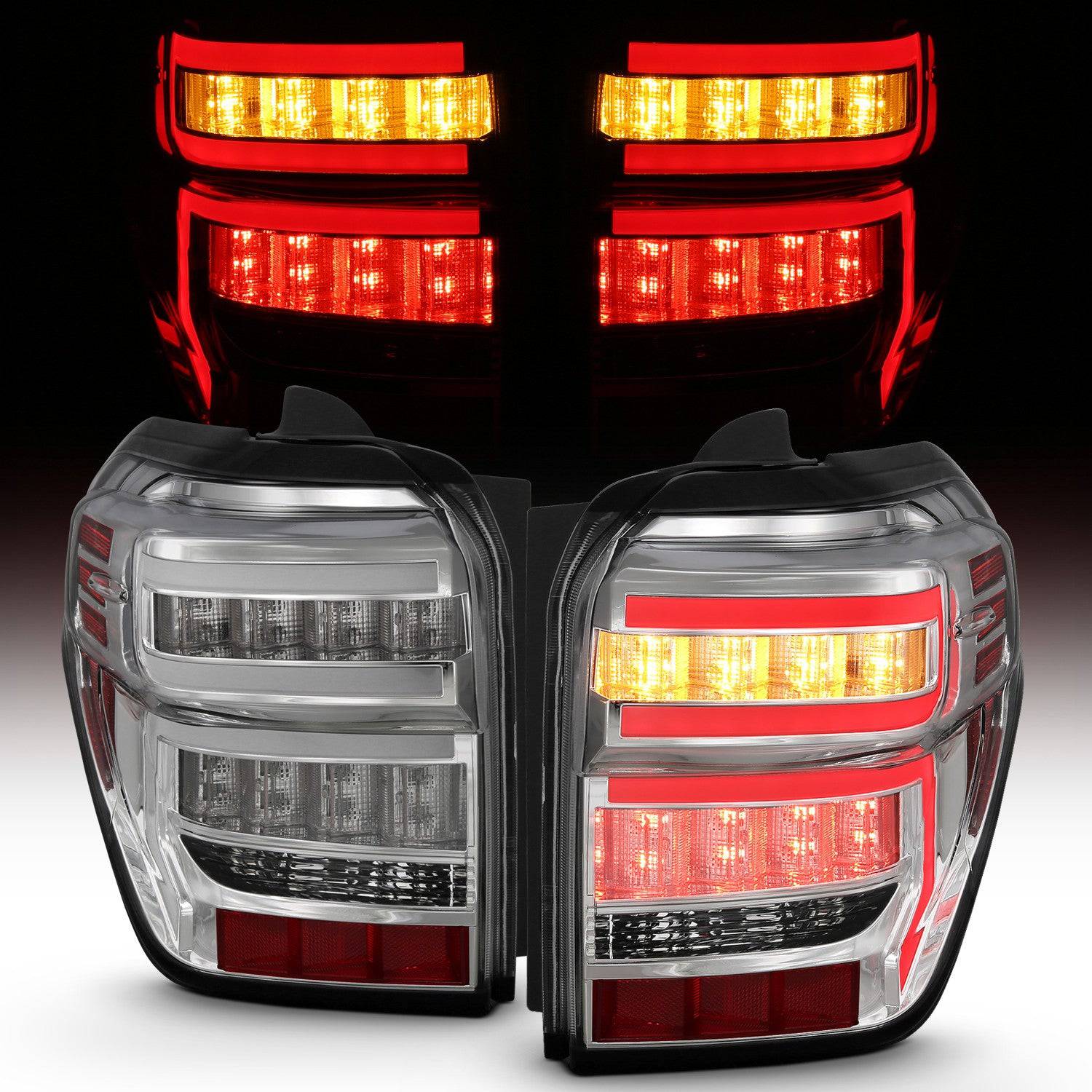 Anzo Rear Tail Light Chrome Housing Clear Lens | 2014-2023 Toyota 4runner - 311313