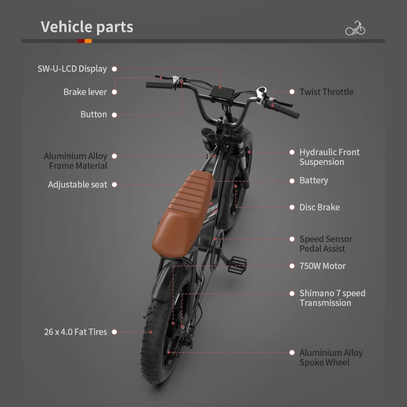 Aostirmotor Storm 750W 48V Fat Tire Electric Bike