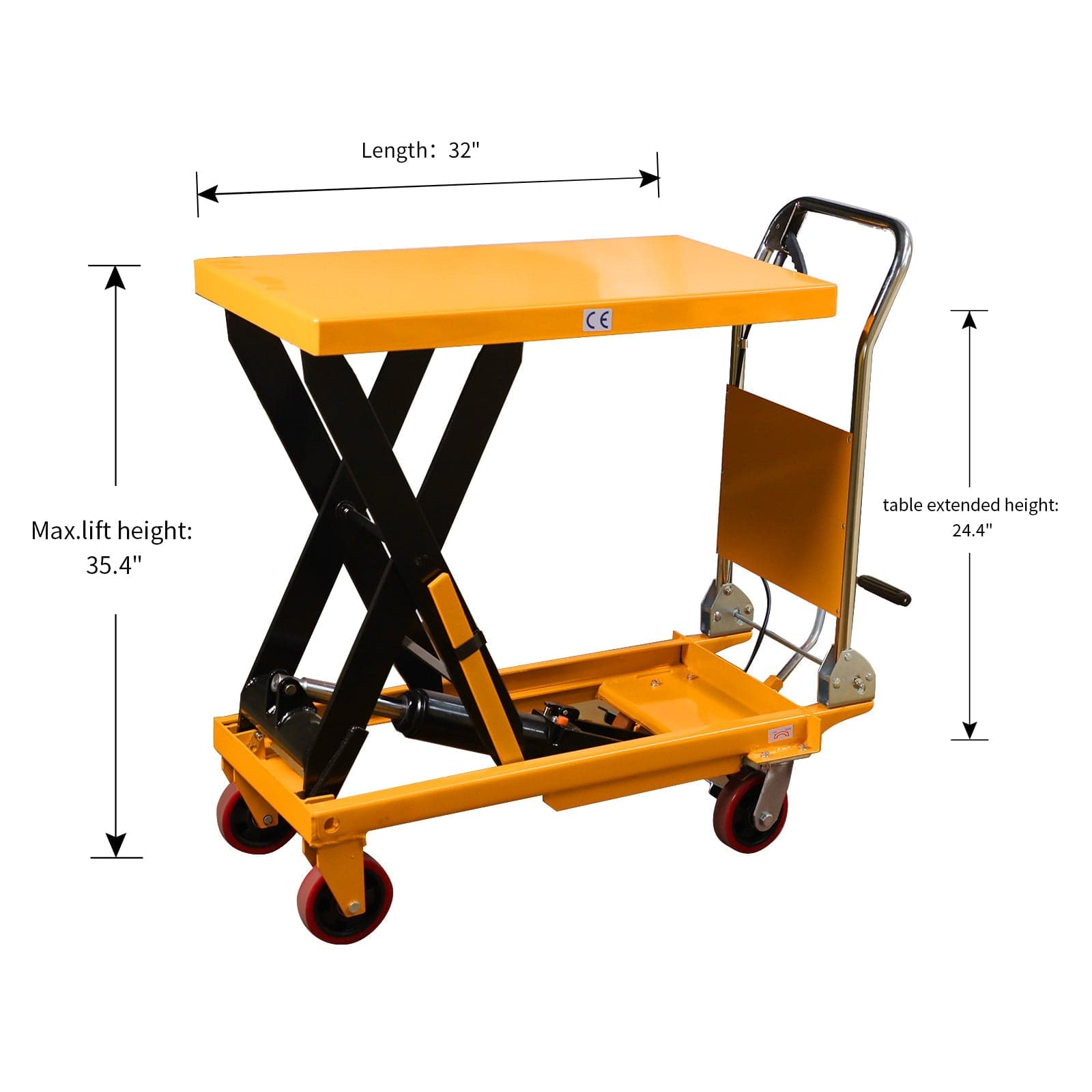 Apollolift Single Scissor Lift Table 660 lbs. 35.4" lifting height - A-2001 - Backyard Provider