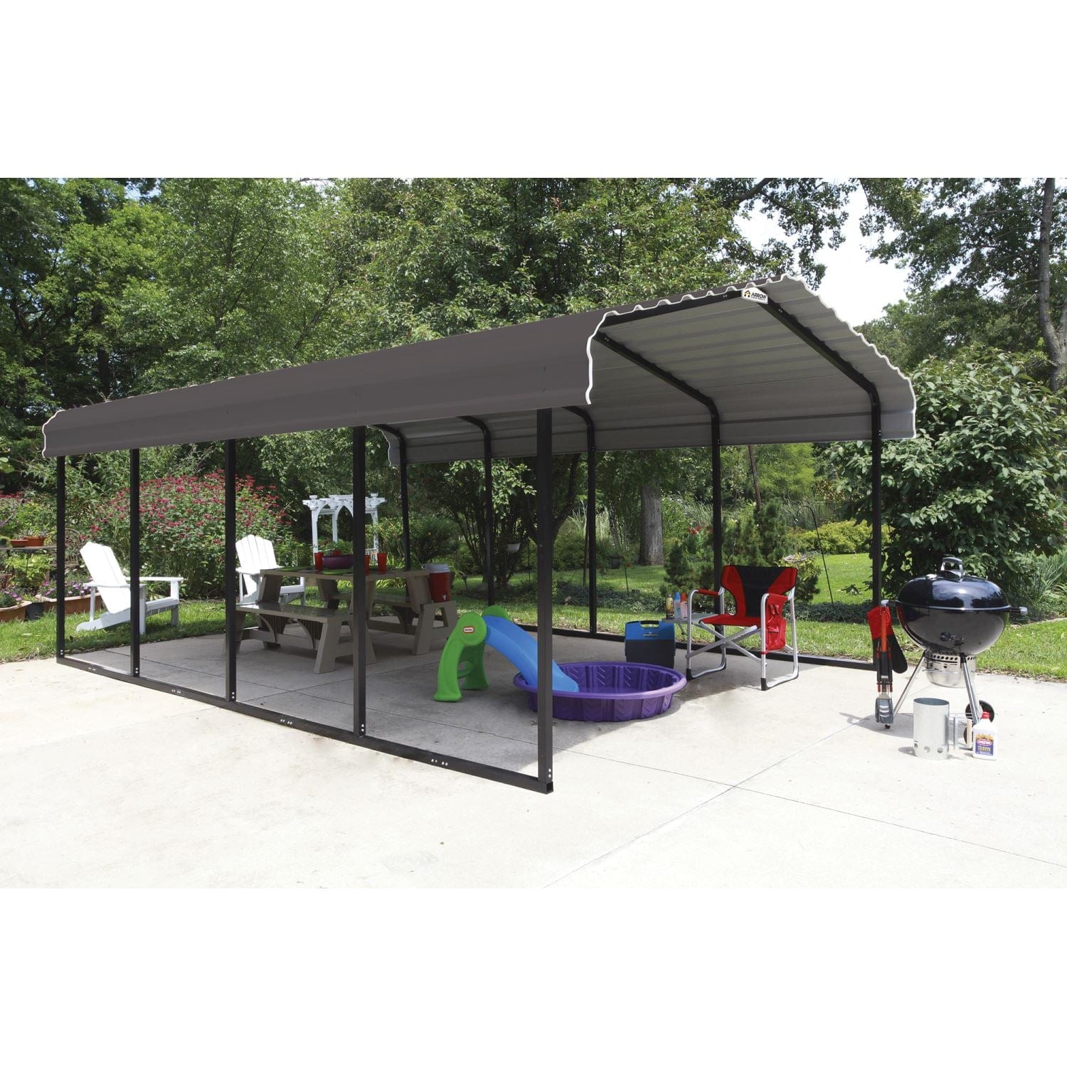 Arrow | Carport 12x20x7 ft Charcoal CPHC122007