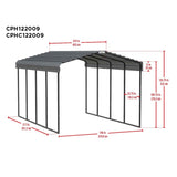 Arrow | Carport 12x20x9 ft Eggshell CPH122009