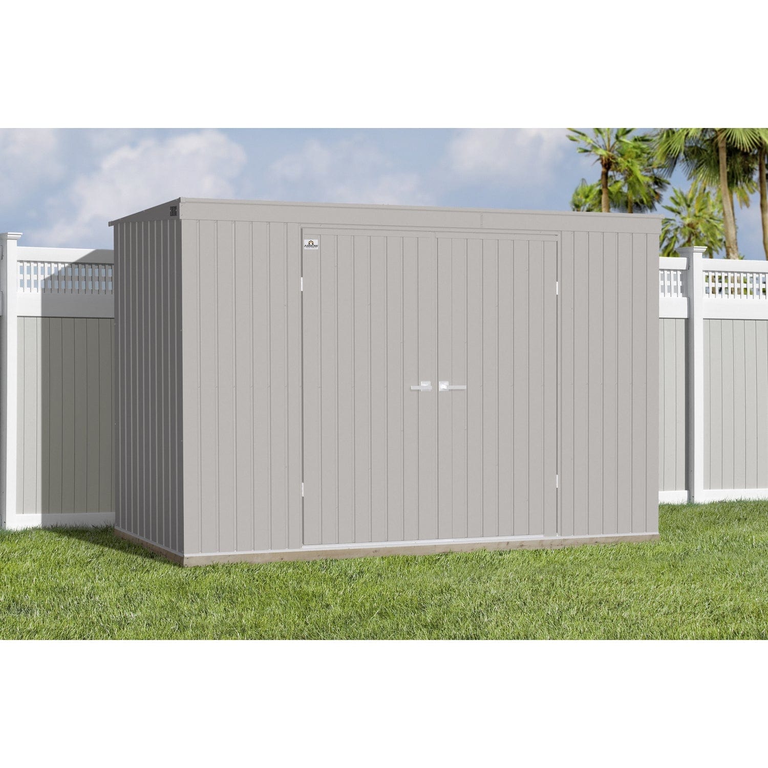 Arrow | Elite Steel Storage Shed, 10x4 ft. Cool Grey EP104CG