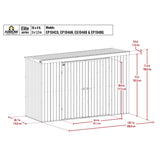 Arrow | Elite Steel Storage Shed, 10x4 ft. Cool Grey EP104CG