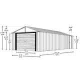 Arrow | Murryhill 12 ft. Wide Garage, Steel Storage Building, Prefab Storage Shed, Flute Grey