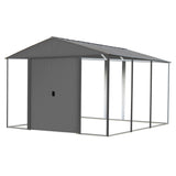 Arrow | Ironwood Steel Hybrid Shed Kit 10x12 ft. Galvanized Anthracite IWA1012