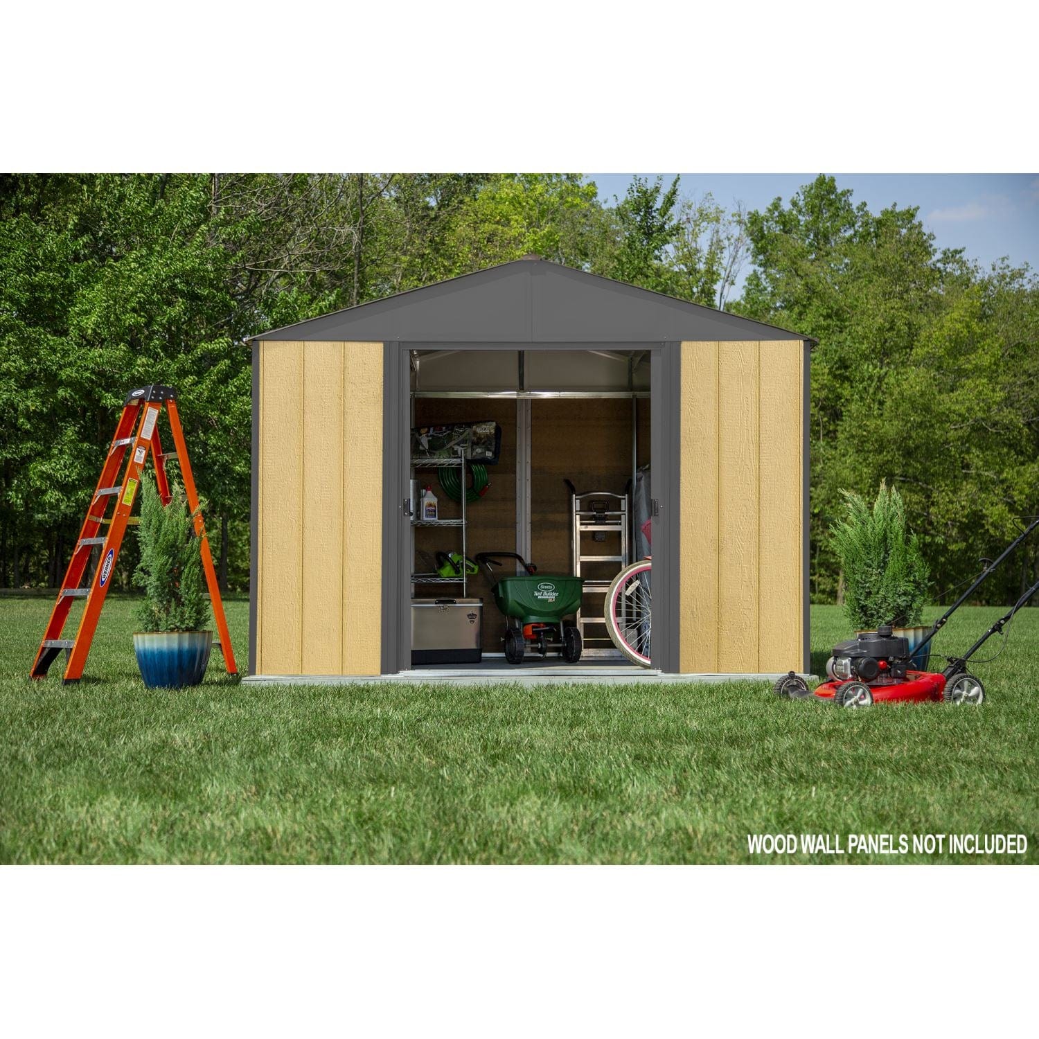 Arrow | Ironwood Steel Hybrid Shed Kit 10x8 ft. Galvanized Anthracite IWA108