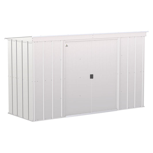 Arrow | Classic Steel Storage Shed, 10x4 ft., Flute Grey CLP104FG