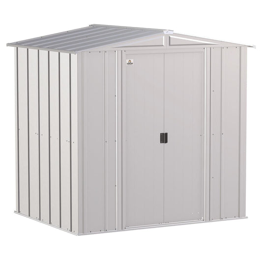 Arrow | Classic Steel Storage Shed, 6x5 ft., Flute Grey CLG65FG