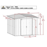 Arrow | Classic Steel Storage Shed, 8x8 ft., Charcoal CLG88CC