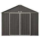 Arrow | EZEE Shed Steel Storage 10x8 ft. Galvanized Extra High Gable Charcoal with Cream Trim EZ10872HVCCCR