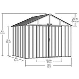 Arrow | EZEE Shed Steel Storage 10x8 ft. Galvanized Extra High Gable Cream with Charcoal Trim EZ10872HVCRCC