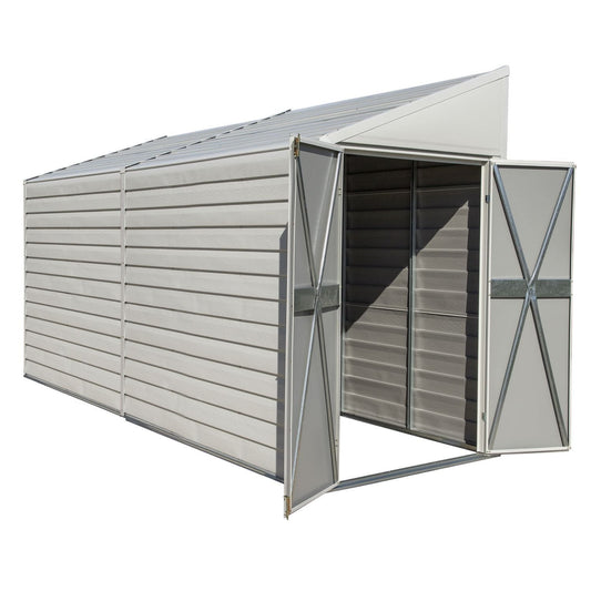 Arrow | Yardsaver 4x10 ft. Steel Storage Shed Pent Roof Eggshell YS410-A