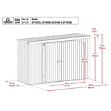 Arrow | Elite Steel Storage Shed, 10x4 ft. Silver