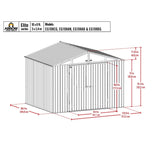 Arrow | Elite Steel Storage Shed, 10x8 ft. Silver EG108AB