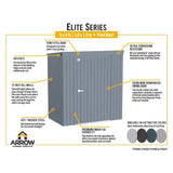 Arrow | Elite Steel Storage Shed, 6x4 ft. Anthracite EP64AN