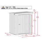 Arrow | Elite Steel Storage Shed, 6x4 ft. Silver EP64AB