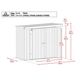 Arrow | Elite Steel Storage Shed, 8x4 ft. Anthracite EP84AN