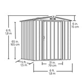 Arrow | EZEE Shed Steel Storage 6x5 ft. Galvanized Low Gable Charcoal with Cream Trim EZ6565LVCCCR