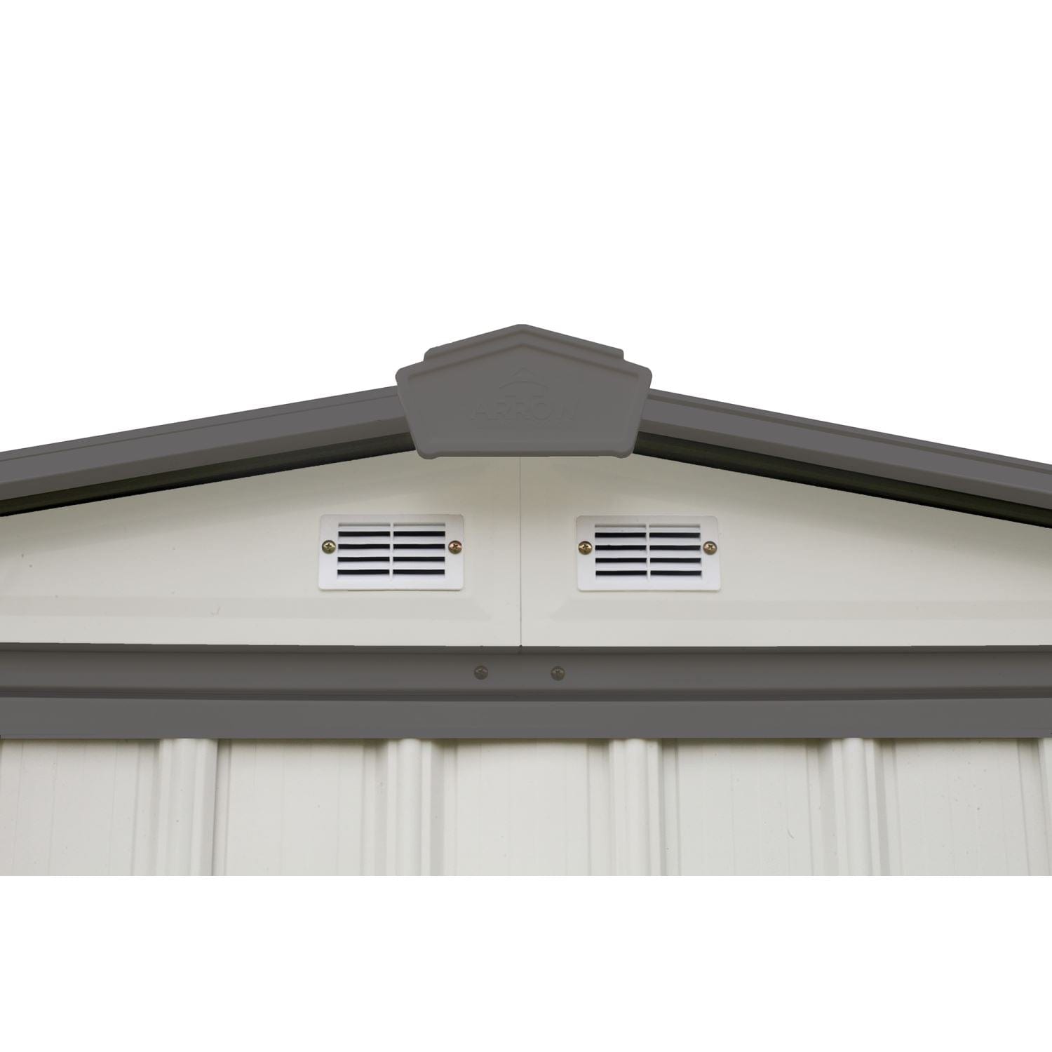 Arrow | EZEE Shed Steel Storage 6x5 ft. Galvanized Low Gable Cream with Charcoal Trim EZ6565LVCRCC