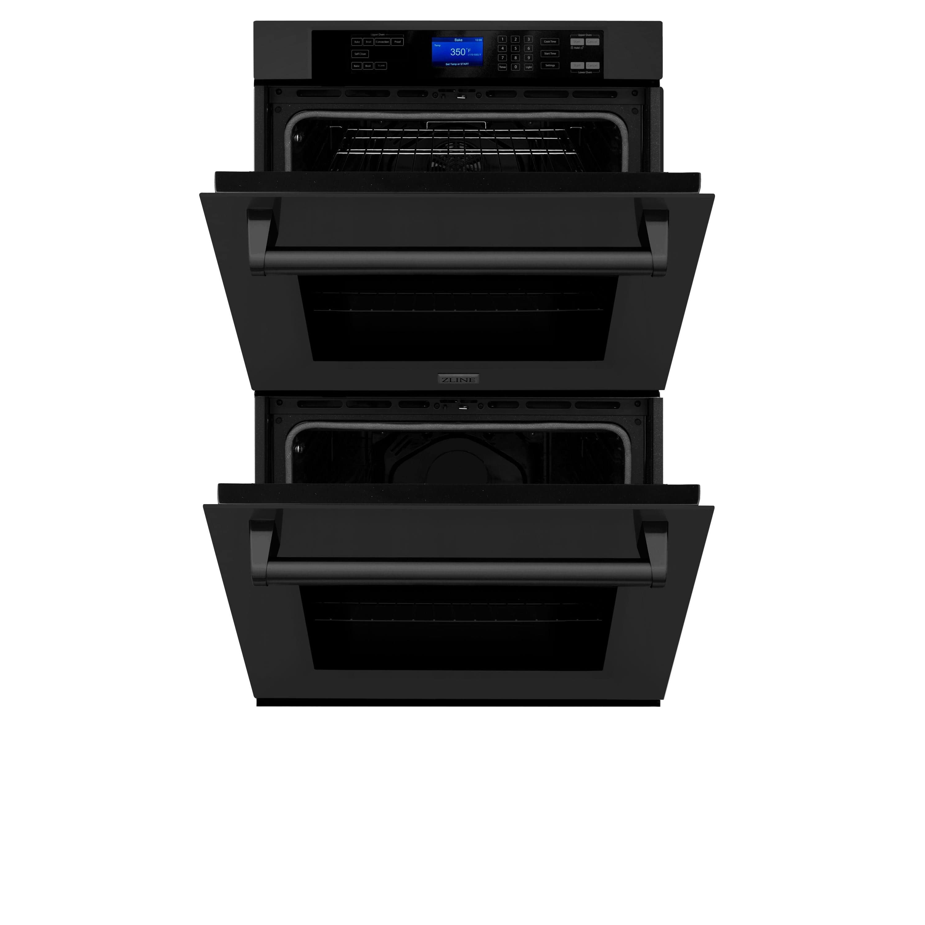 ZLINE 30 in. Professional Double Wall Oven in Black Stainless Steel with Self Cleaning, AWD-30-BS