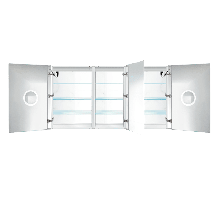 Krugg Svange 6036DLRR 60" X 36" Double LED Medicine Cabinet with Dimmer & Defogger SVANGE6036DLRR - Backyard Provider