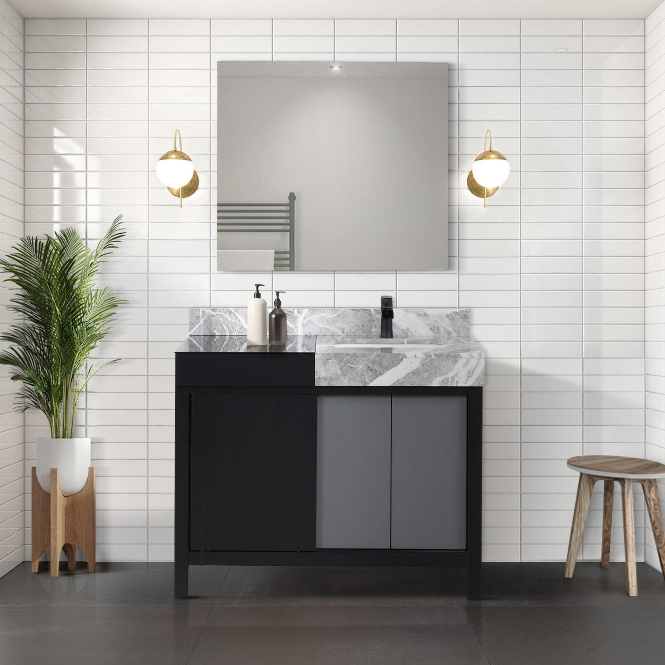 Zilara 42" Black and Grey Vanity - Backyard Provider