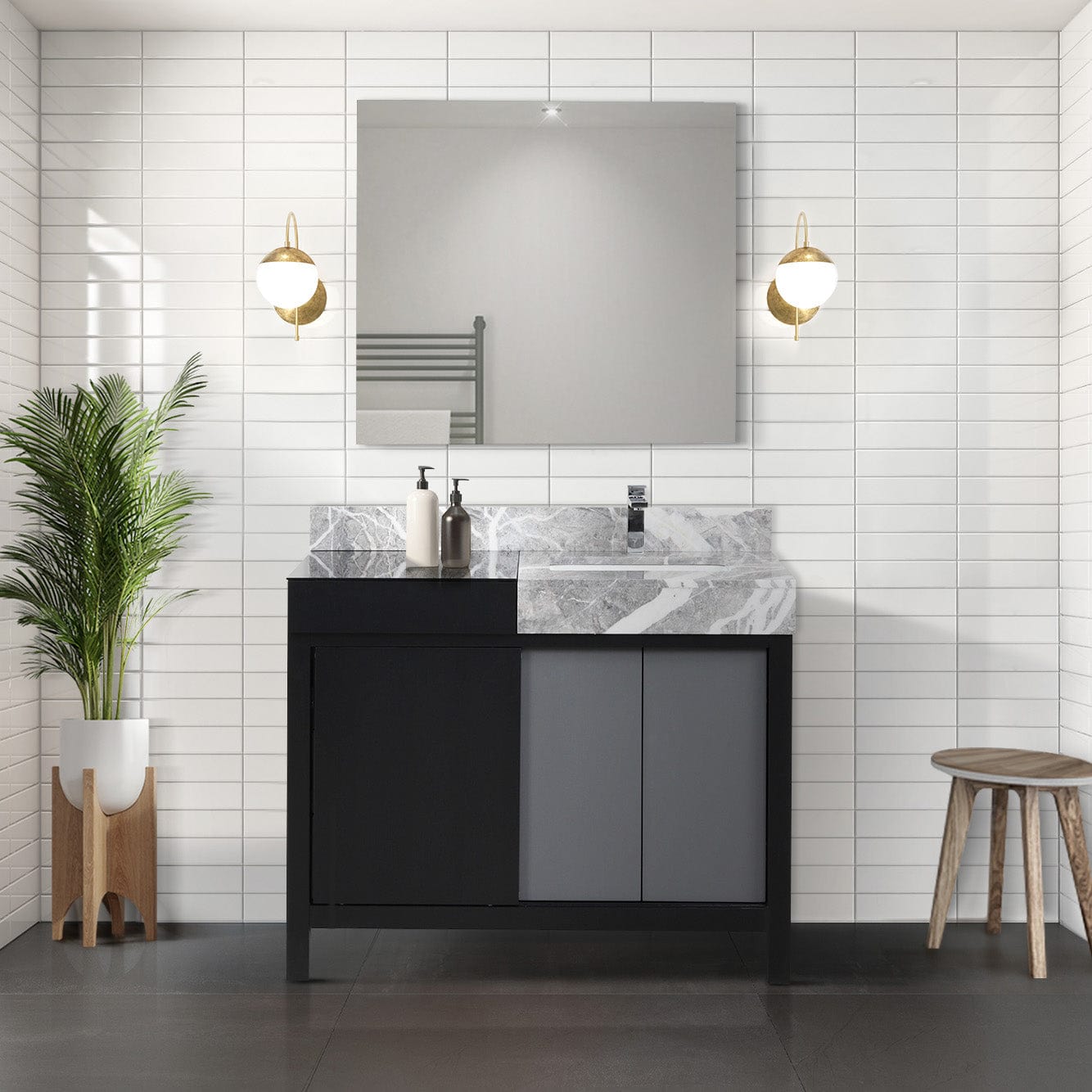 Zilara 42" Black and Grey Vanity - Backyard Provider