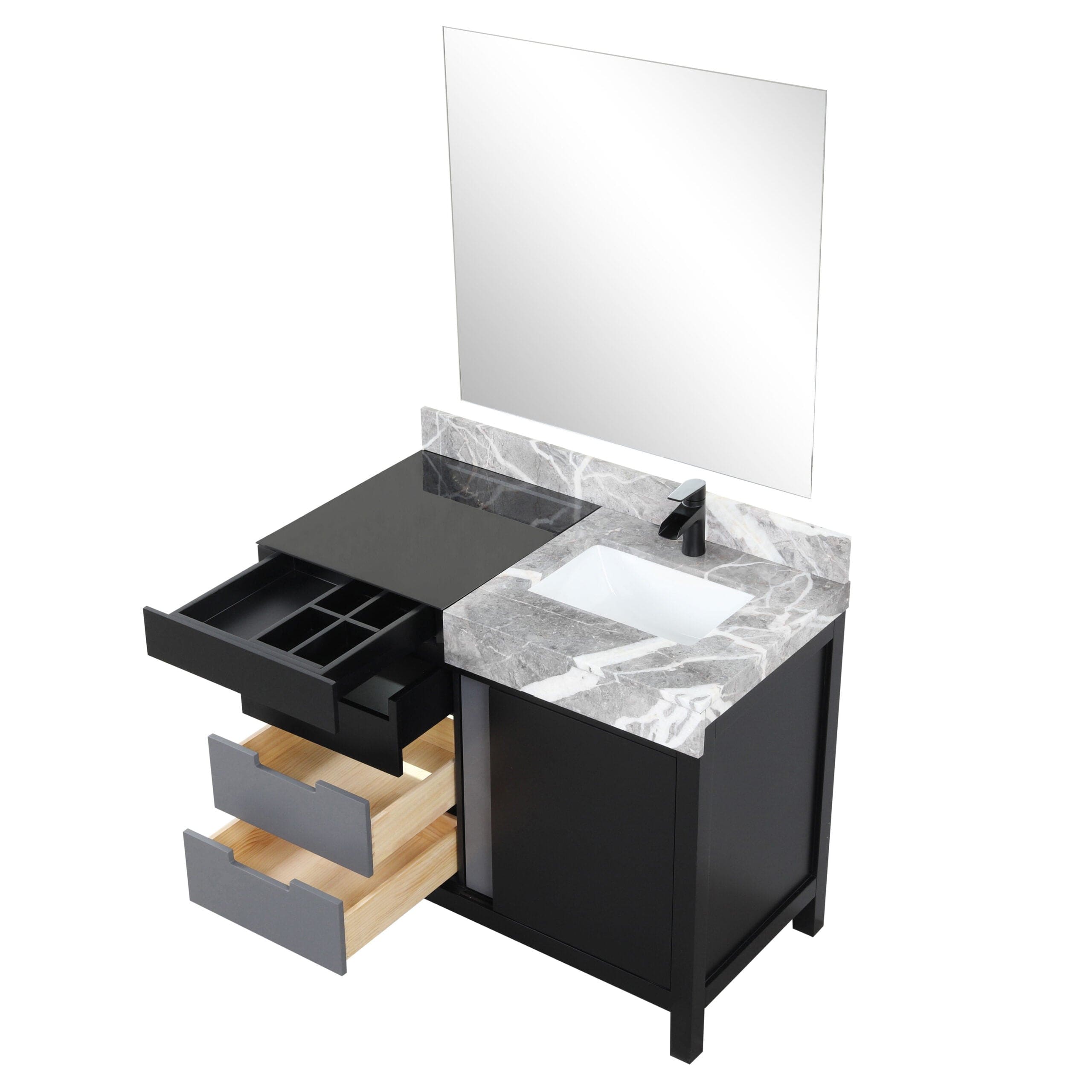 Zilara 42" Black and Grey Vanity - Backyard Provider