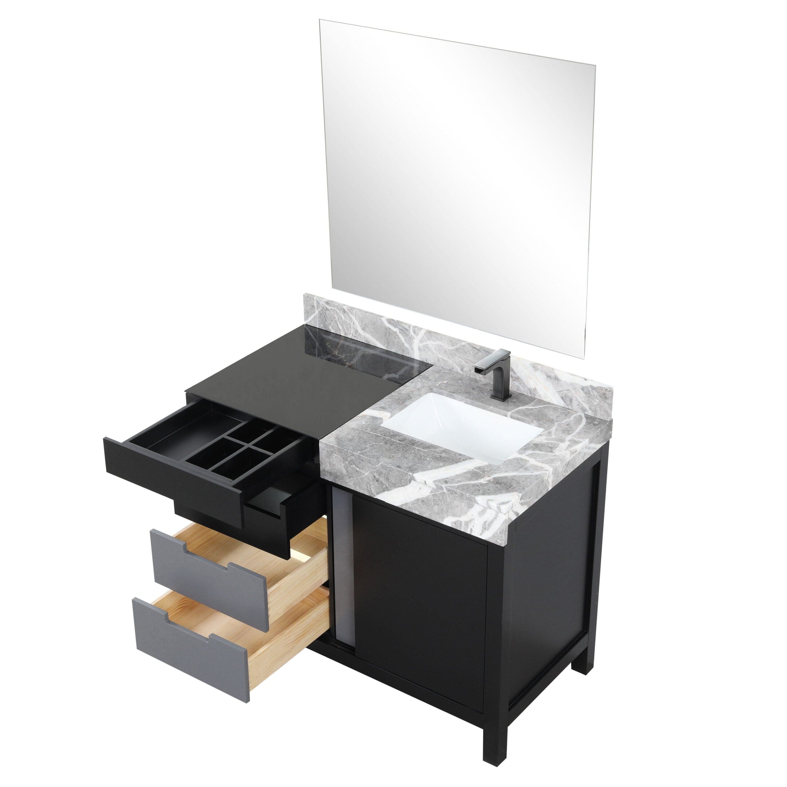 Zilara 42" Black and Grey Vanity - Backyard Provider