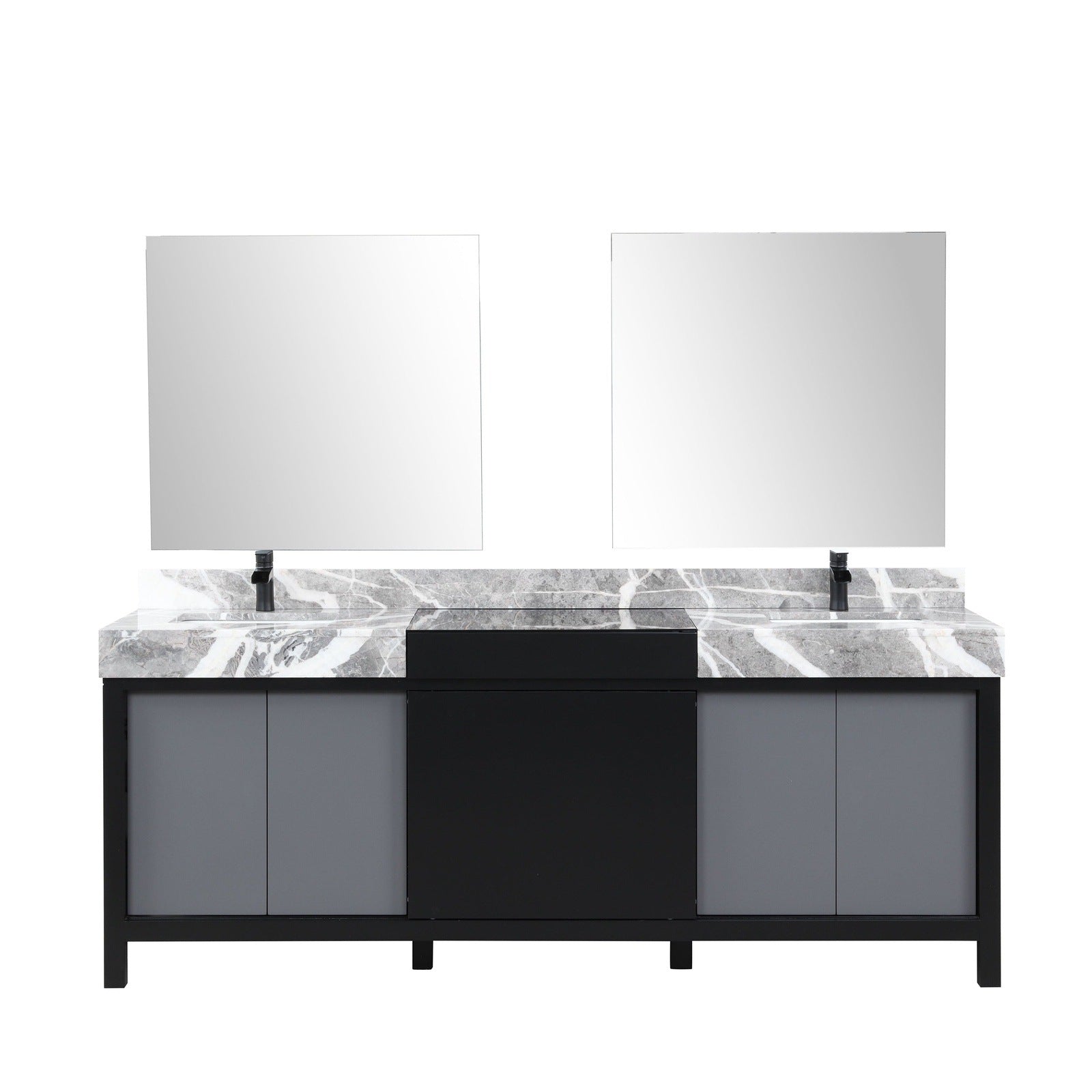 Zilara 84" Black and Grey Double Vanity - Backyard Provider