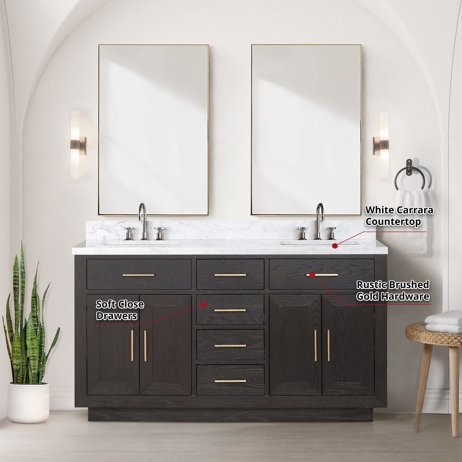 Abbey 60" x 22" Double Bath Vanity - Backyard Provider