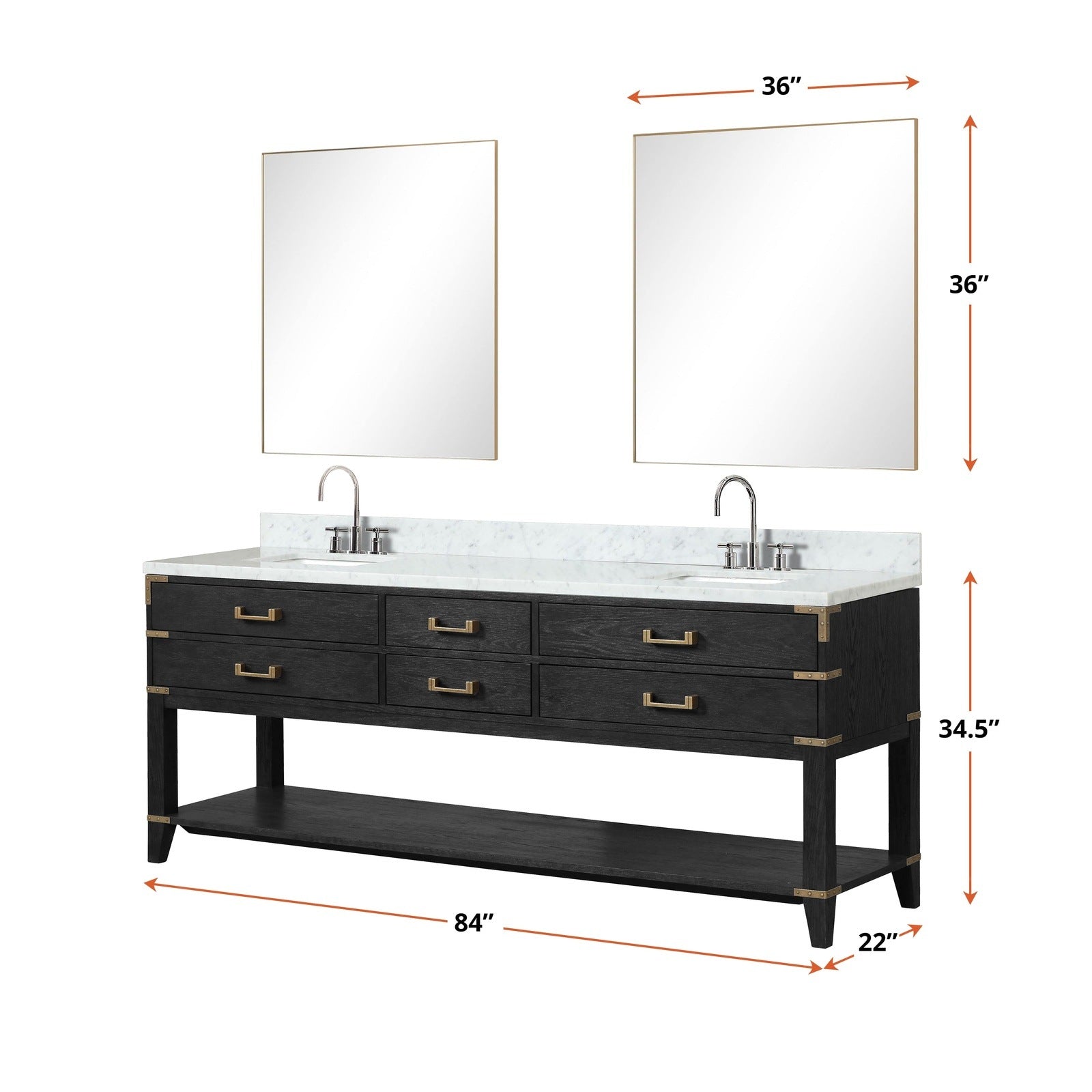 Norwalk 84" x 22" Double Bath Vanity - Backyard Provider