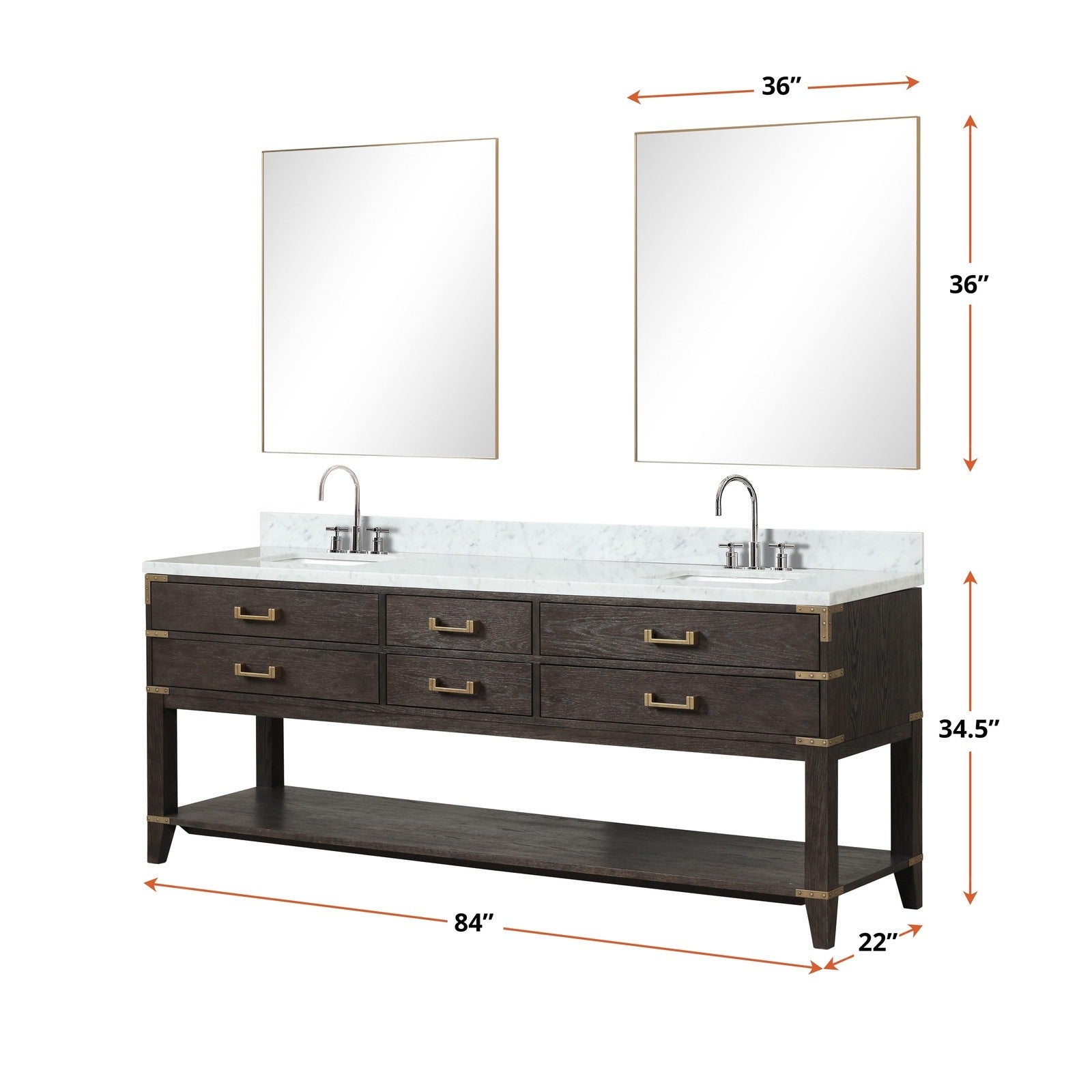 Norwalk 84" x 22" Double Bath Vanity - Backyard Provider