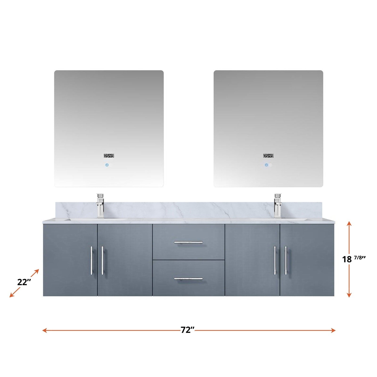 Geneva  72" x 22" Double Bath Vanity - Backyard Provider