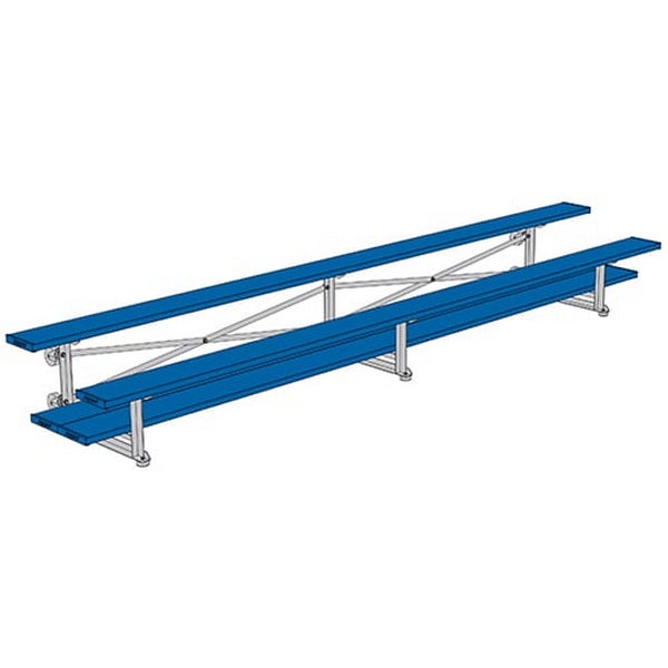 Bleacher - 15 ft. 2 Row - Double Foot Plank - Tip & Roll Powder Coated - BLDP-2TRGPC