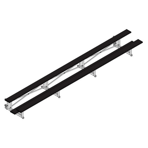 Bleacher - 21 ft. 2 Row - Single Foot Plank - Tip & Roll - 221TRG