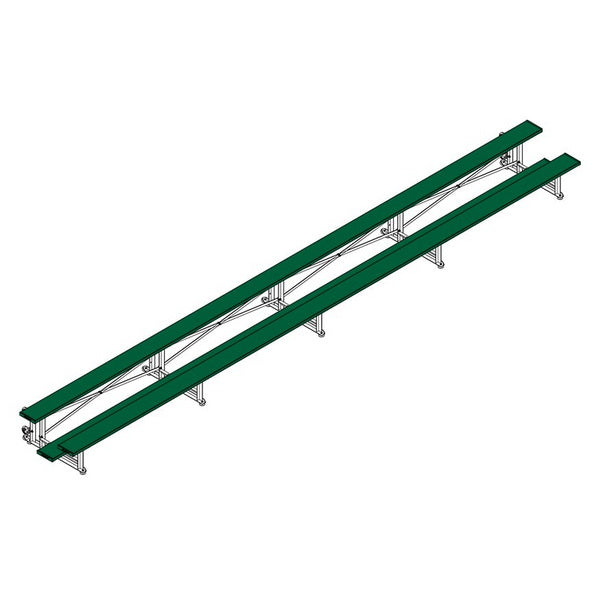 Bleacher - 27 ft. 2 Row - Single Foot Plank - Tip & Roll - BLCH-227TRGPC