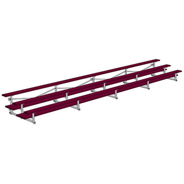 Bleacher - 27 ft. 3 Row - Double Foot Plank - Tip & Roll - 327TRG