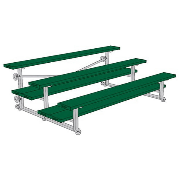 Bleacher - 7-1/2 ft. 3 Row - Double Foot Plank - Tip & Roll - 375TRGPC