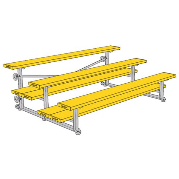 Bleacher - 7-1/2 ft. 3 Row - Double Foot Plank - Tip & Roll - 375TRGPC