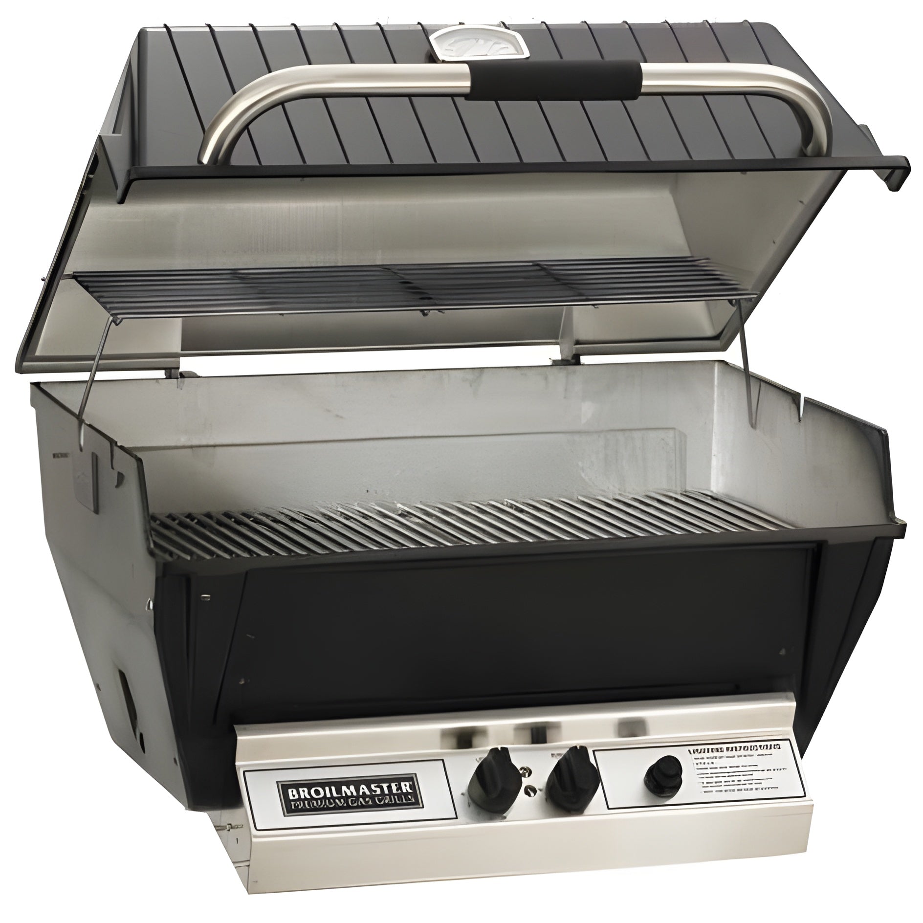 Broilmaster Deluxe Series 24-Inch Built-In Natural Gas Grill with 2 Standard Burners in Black - H4XN