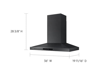SAMSUNG 36" Wall Mount Hood in Black Stainless Steel - NK36K7000WG-KT
