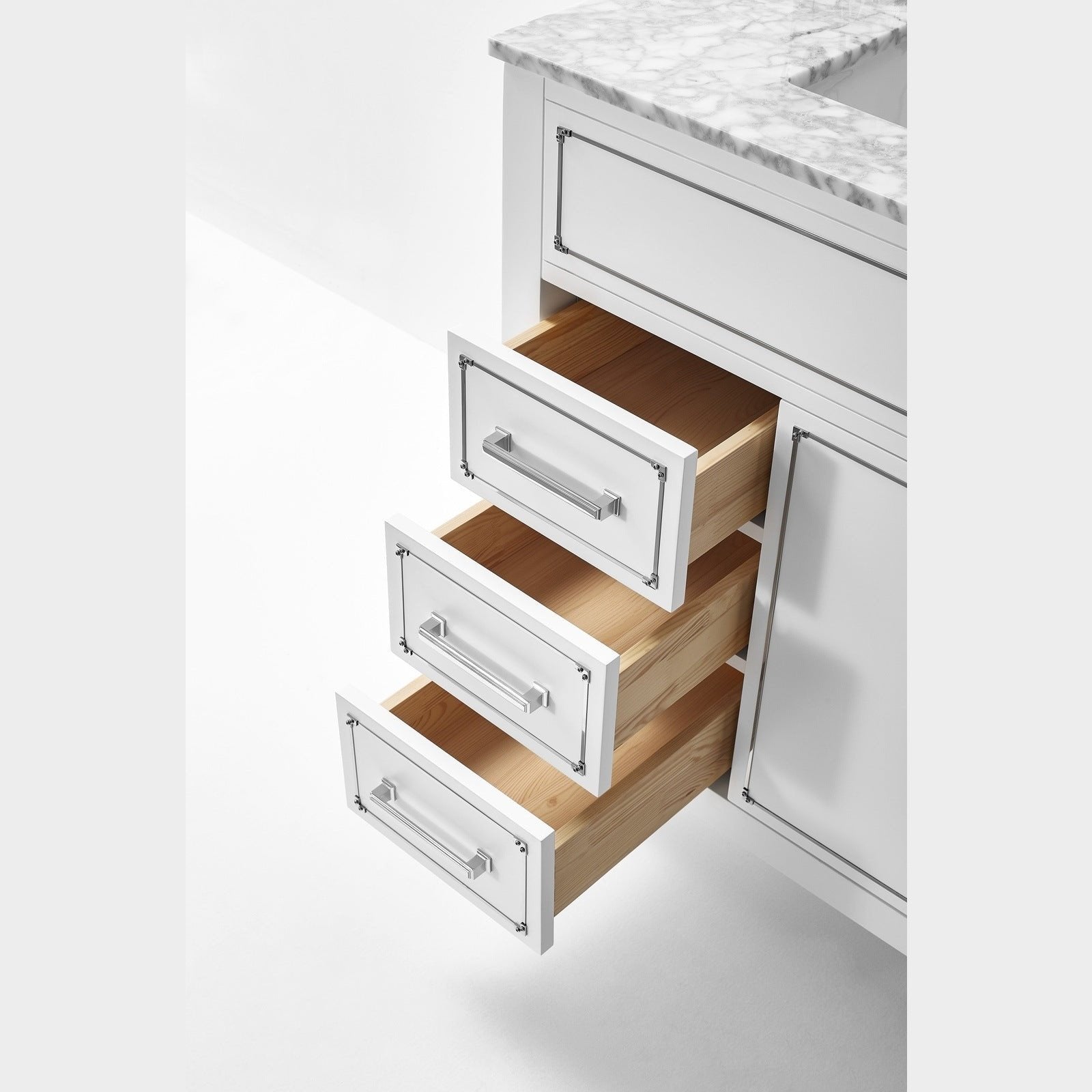 Ancerre Aspen Bathroom Vanity with Sink and Carrara White Marble Top Cabinet Set - VTS-ASPEN-36-W-CW - Backyard Provider