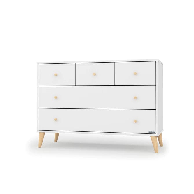 dadada Austin 5-Drawer Dresser - White/Natural