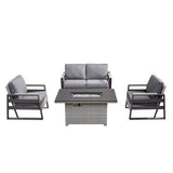 Deko Living Tricarico Outdoor Patio Set & Firepit - COP30901